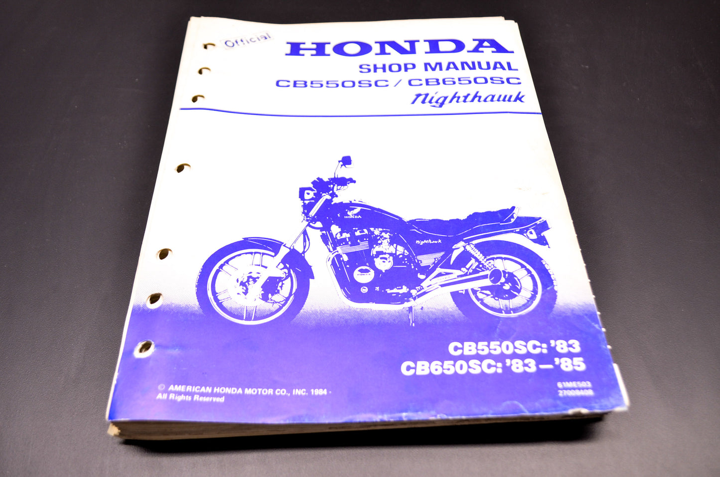 Honda CB550SC CB650SC Nighthawk Shop Manual