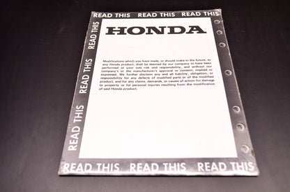 OEM Honda S0166 1993 XR250L Set-Up Instruction Manual NOS