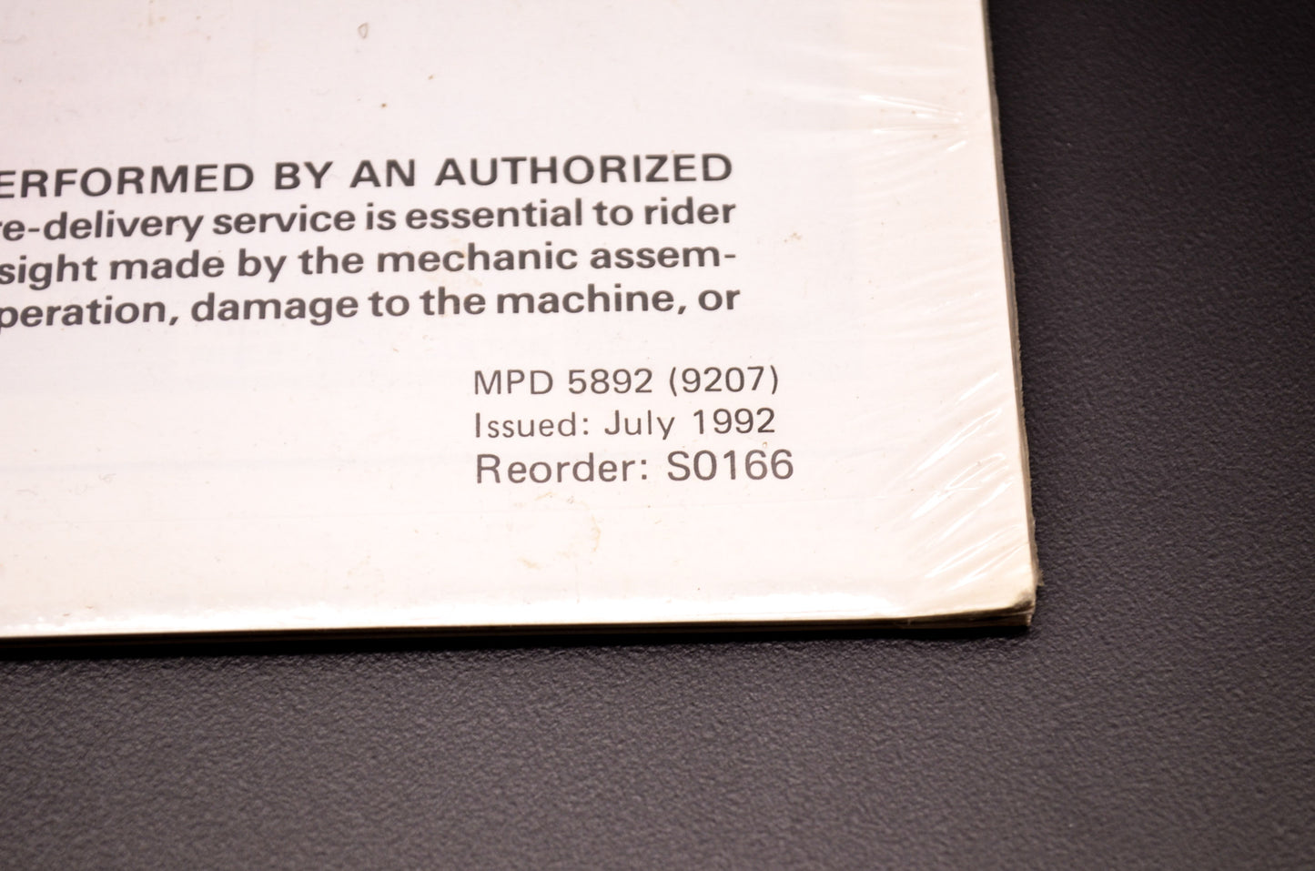 OEM Honda S0166 1993 XR250L Set-Up Instruction Manual NOS