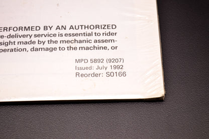 OEM Honda S0166 1993 XR250L Set-Up Instruction Manual NOS