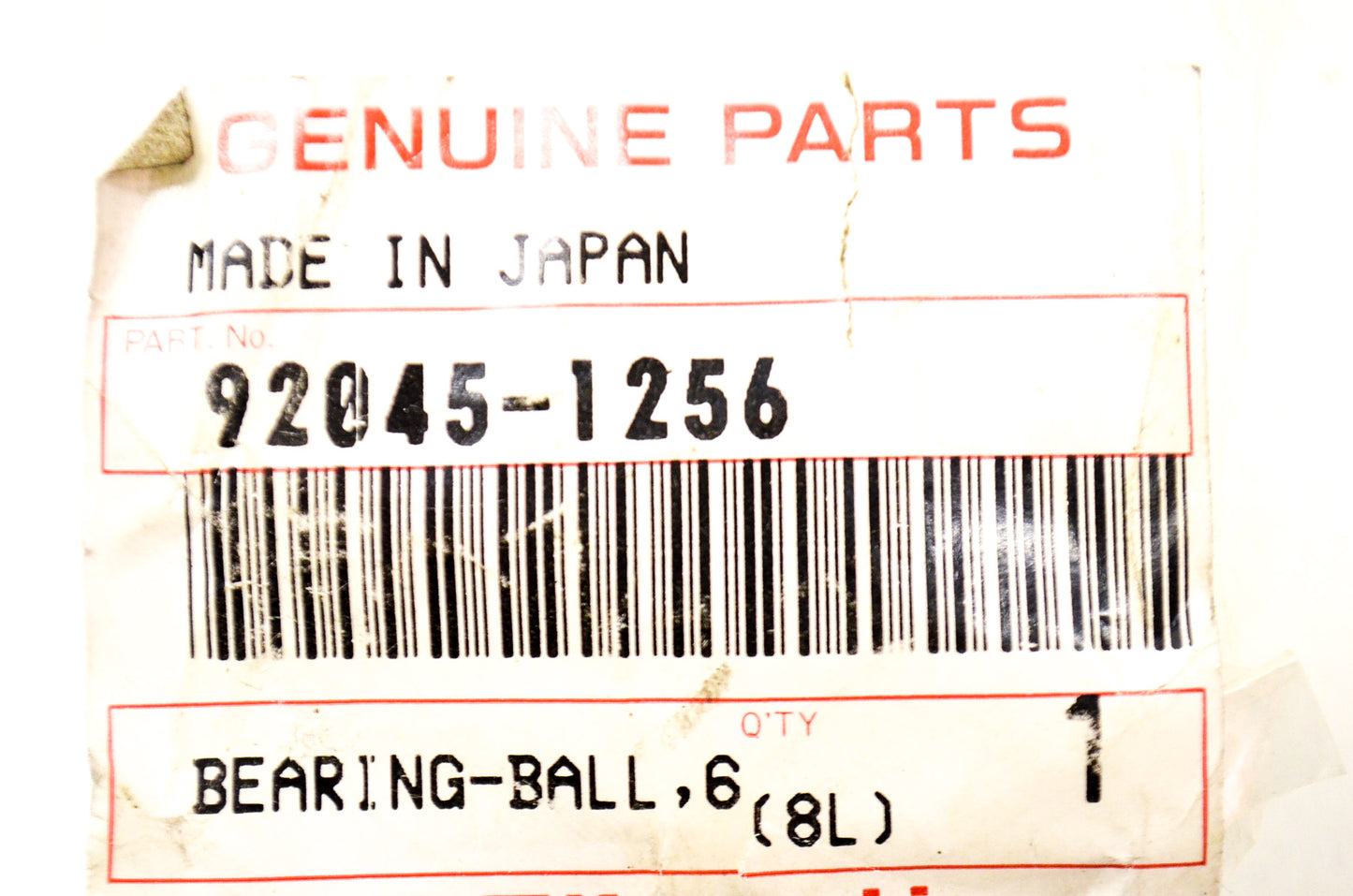 OEM Kawasaki 92045-1256 Ball Bearing 6303RUED NOS