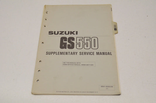 OEM Suzuki 99501-35030-03E GS550 Supplementary Service Manual GS550