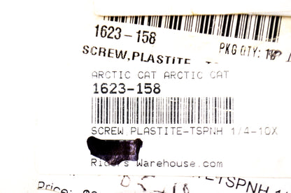 OEM Arctic Cat 1623-158 TSPNH 1/4-10X.500 Z& Black Plastite SCREW NOS