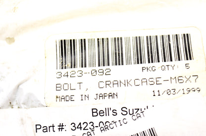 OEM Arctic Cat 3423-092 Crank Bolt M6x70 NOS
