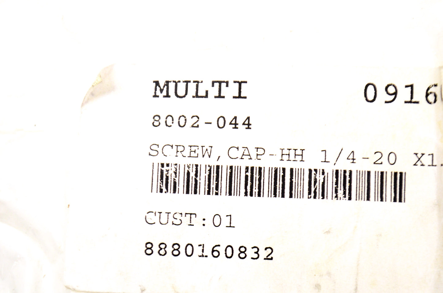 OEM Arctic Cat 8002-044 Hex Head Cap Screw 1/4-20 X1.25 Qty 2 NOS