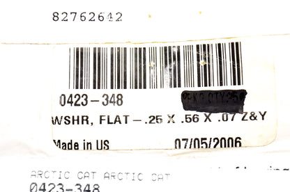 OEM Arctic Cat 0423-348 Flat Washer .25x.56x.07 Qty 2 NOS