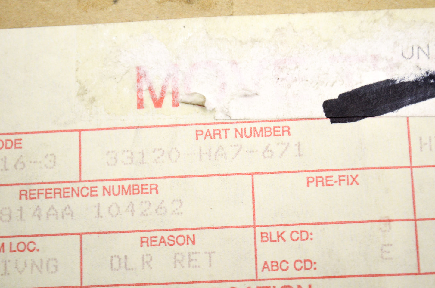 OEM Honda 33120-HA7-671 Headlight Unit NOS