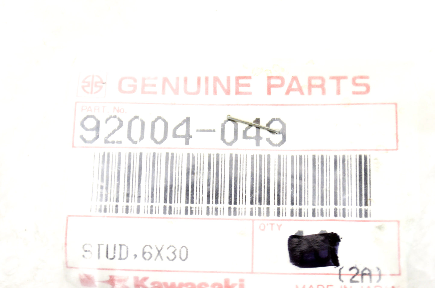 OEM Kawasaki 92004-049 Stud 6X46 Qty 3 NOS