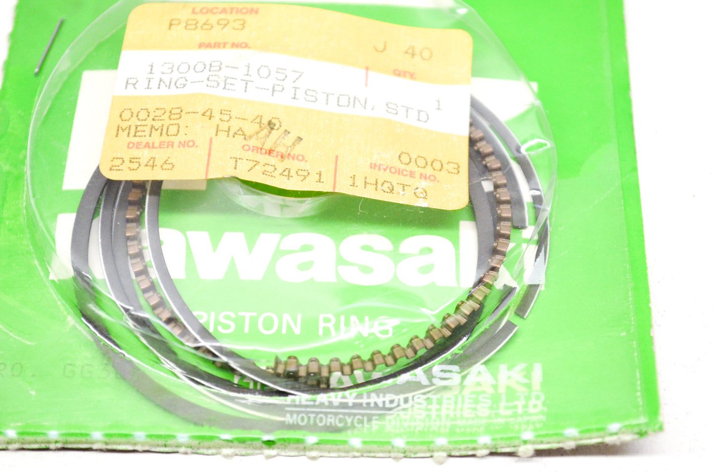 OEM Kawasaki 13008-1057 Piston Ring Set STD NOS