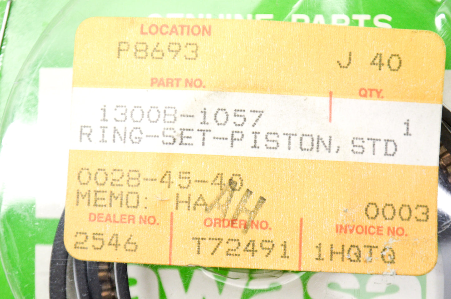 OEM Kawasaki 13008-1057 Piston Ring Set STD NOS