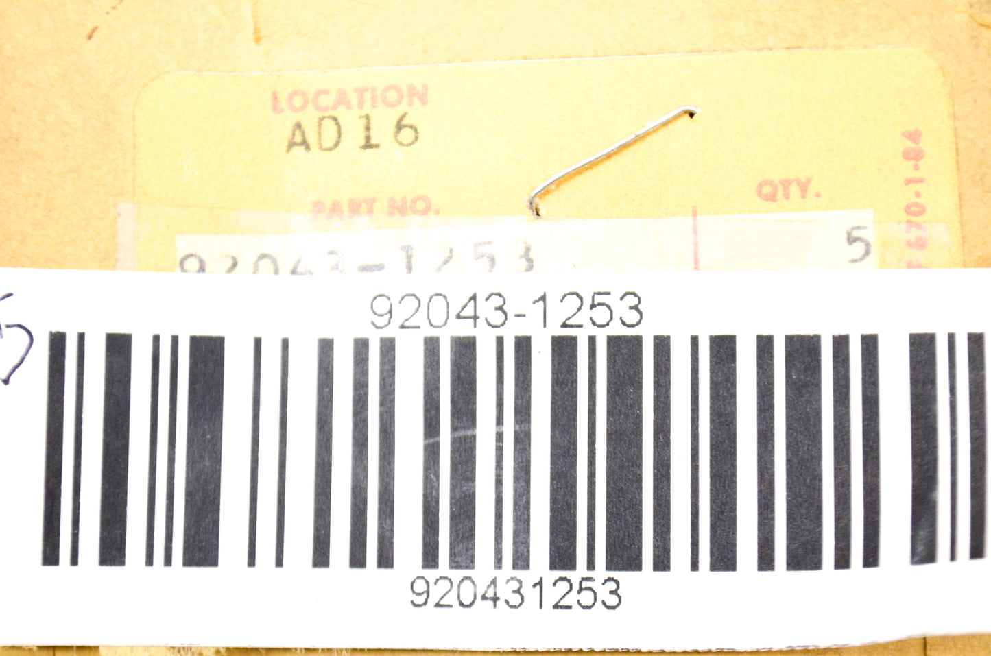 OEM Kawasaki 92043-1253 Pin Qty 5 NOS