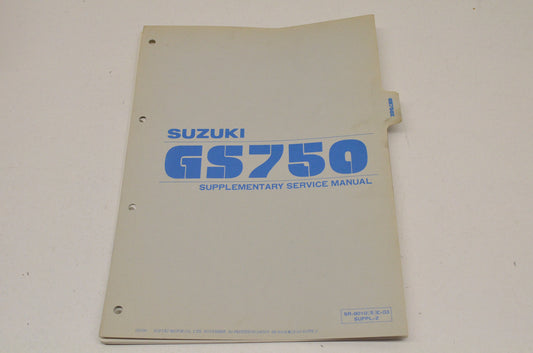 OEM Suzuki SR-8010, SR-8010E-03 SUPPL-2 GS750 Supplementary Service Manual GS750