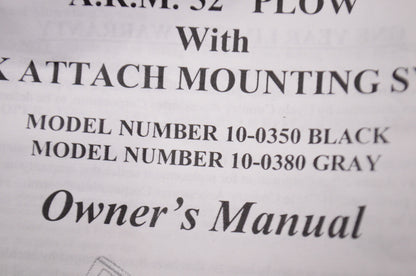 ARM 52' Plow Mounting System NOS