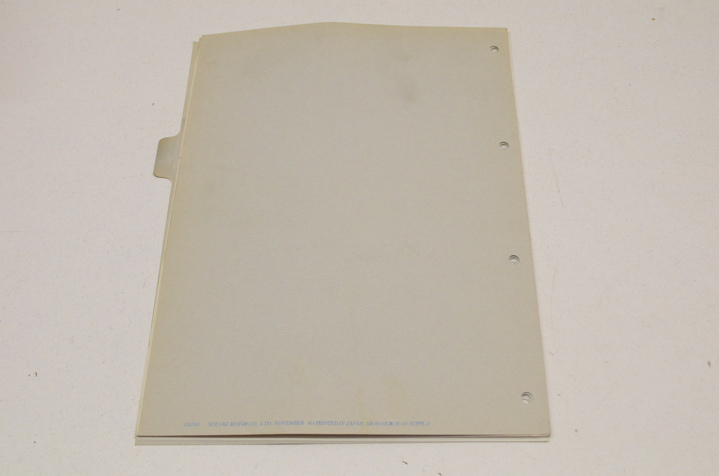 OEM Suzuki SR-8010, SR-8010E-03 SUPPL-2 GS750 Supplementary Service Manual GS750