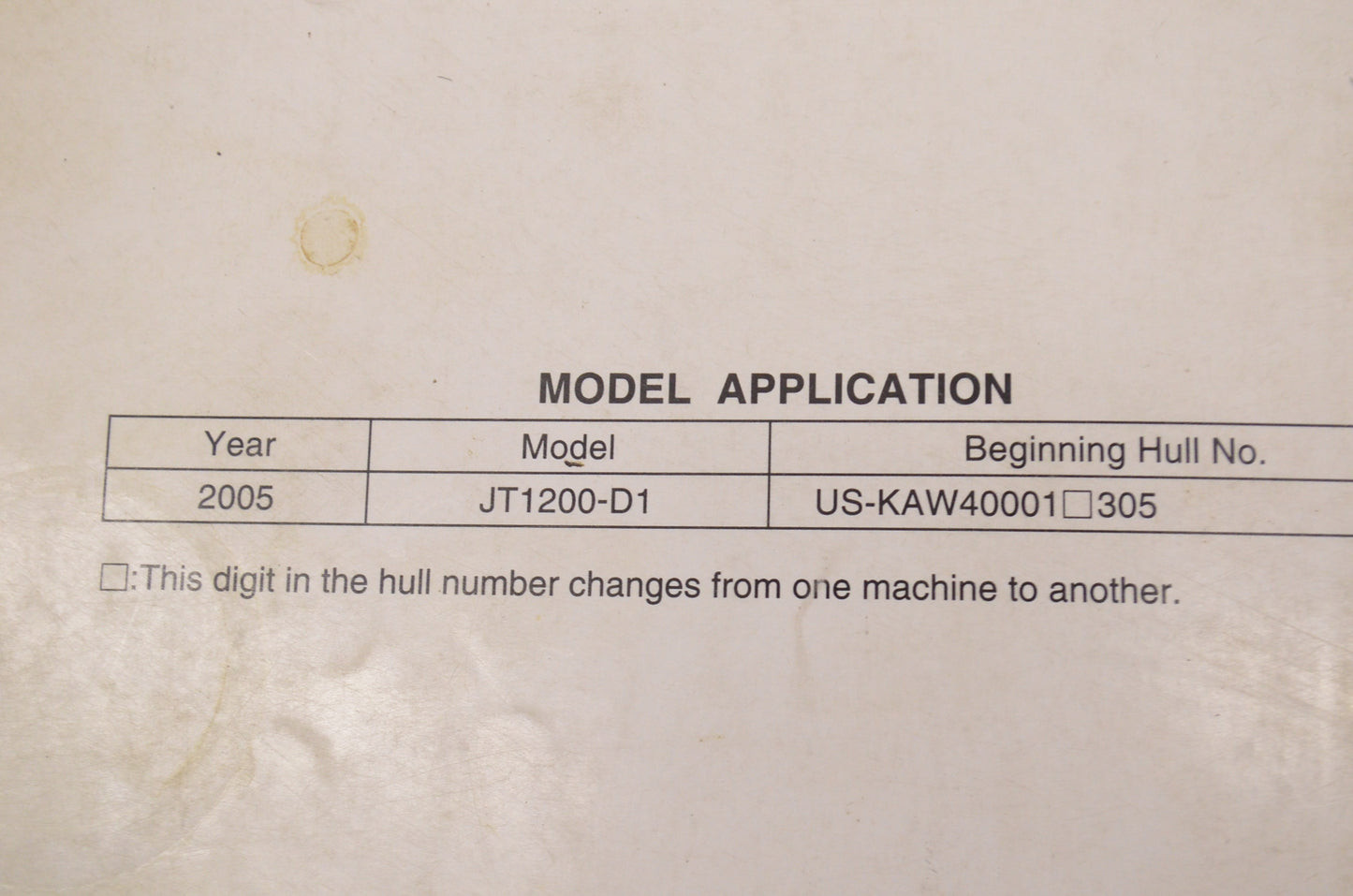 OEM Kawasaki 99924-1341-01 Service Manual JT1200D