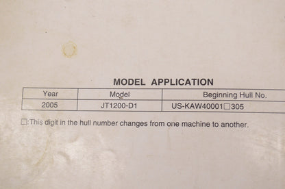 OEM Kawasaki 99924-1341-01 Service Manual JT1200D