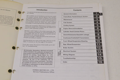 OEM Honda 61ML301 CR500R'94 Service Manual NOS