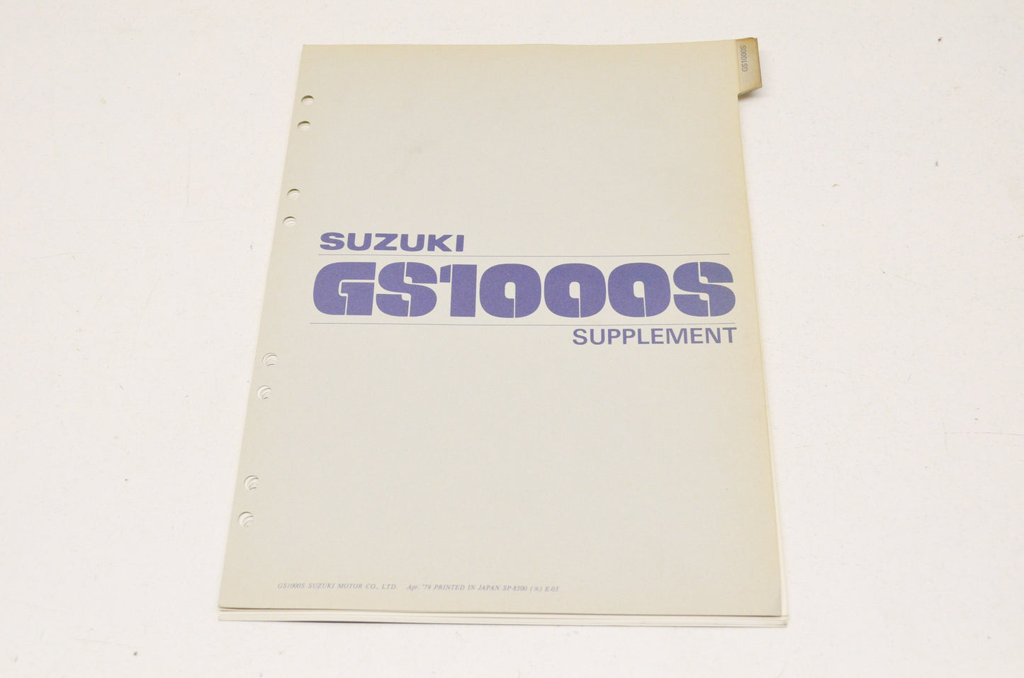 OEM Suzuki Supplementary Service Manual GS1000S