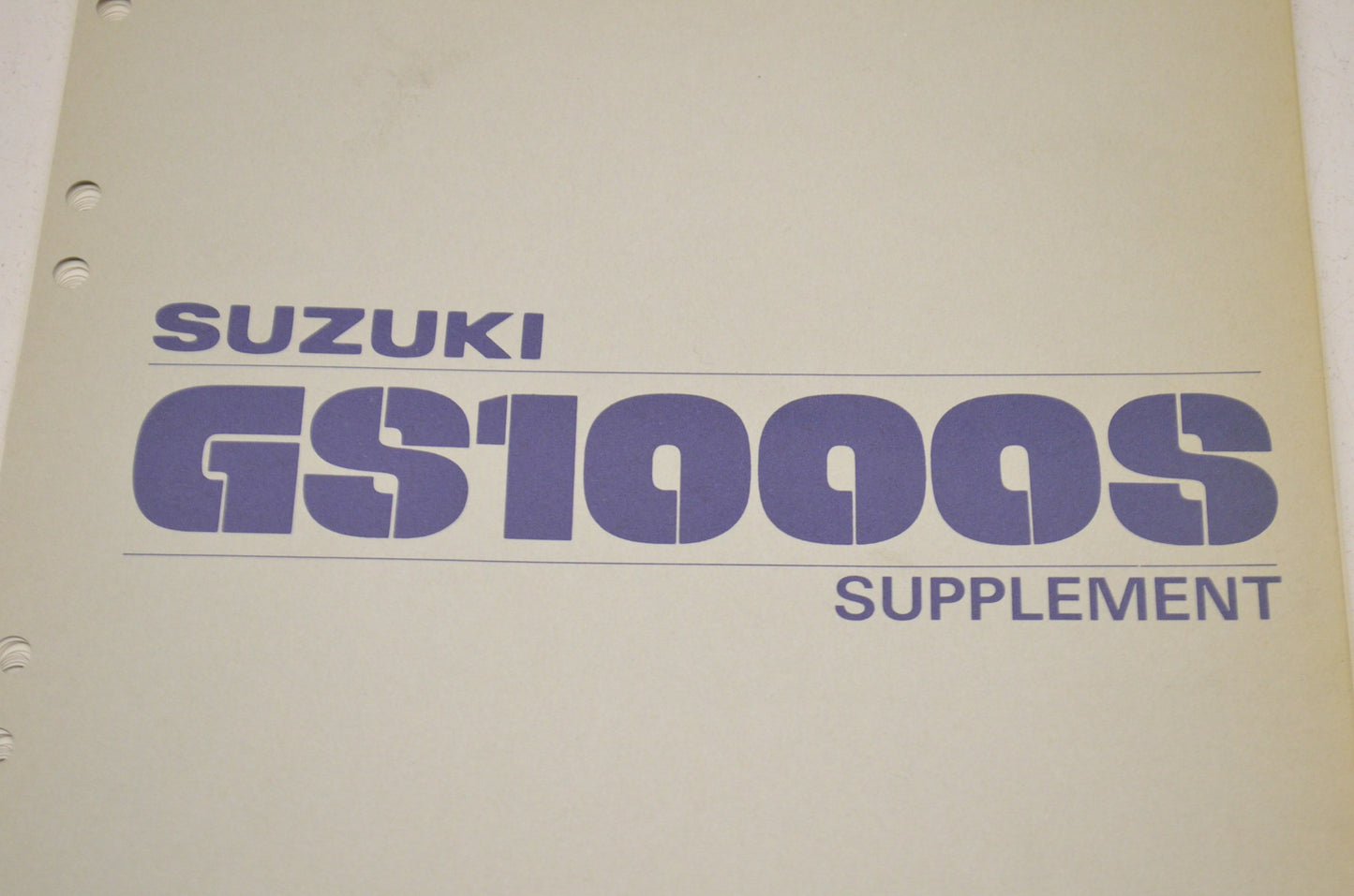 OEM Suzuki Supplementary Service Manual GS1000S