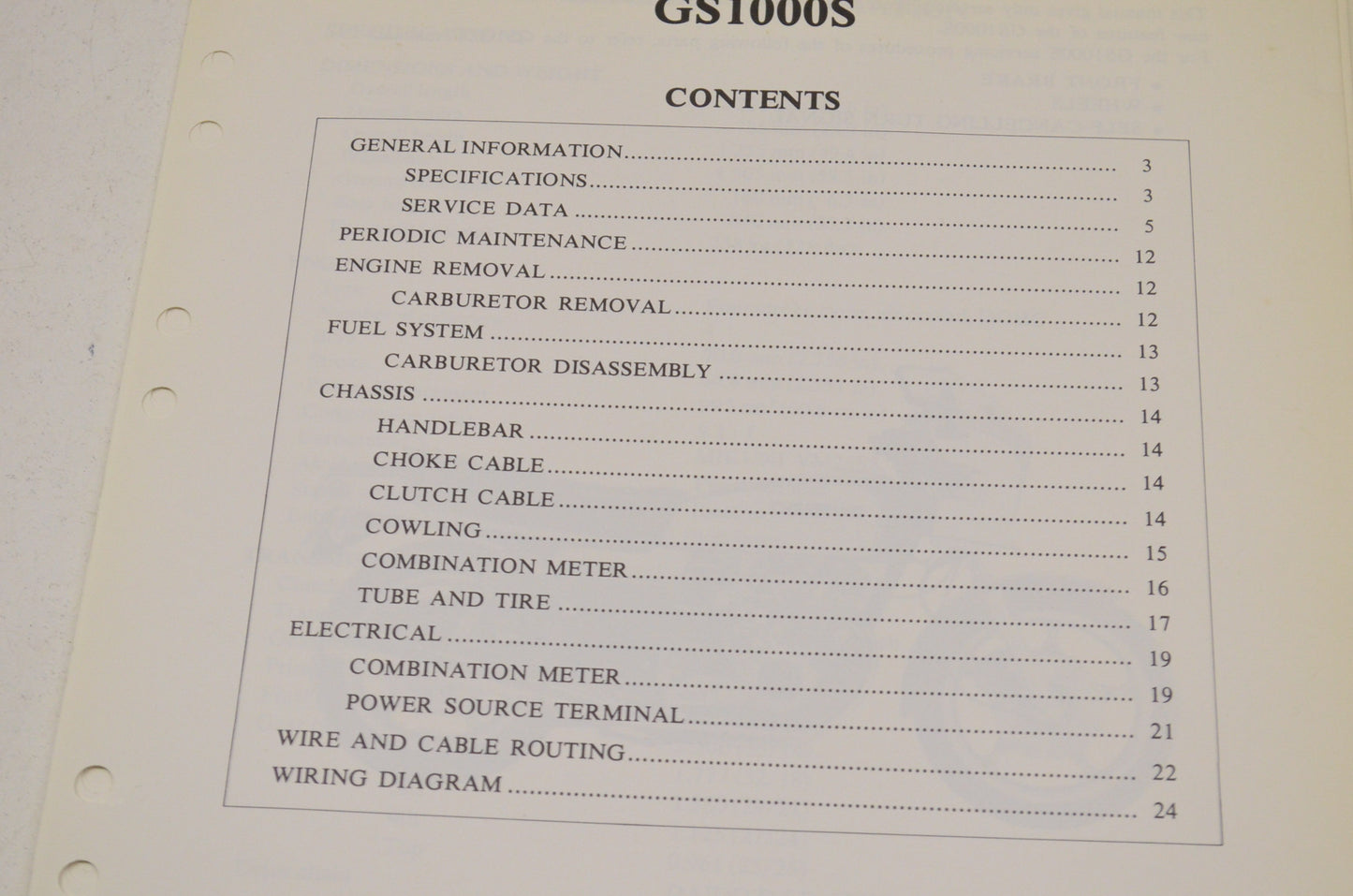OEM Suzuki Supplementary Service Manual GS1000S