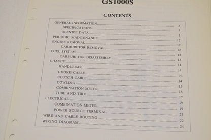 OEM Suzuki Supplementary Service Manual GS1000S