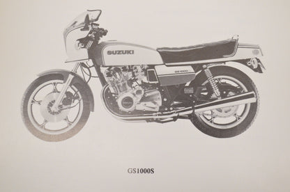 OEM Suzuki Supplementary Service Manual GS1000S