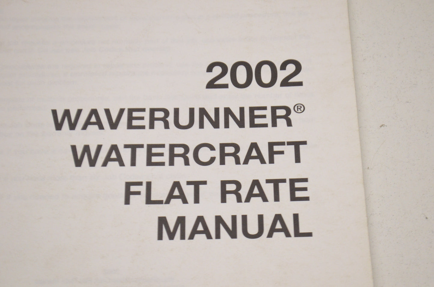 OEM Yamaha LIT-18750-10-02 WAVERUNNER/WC FLAT R Service Manual