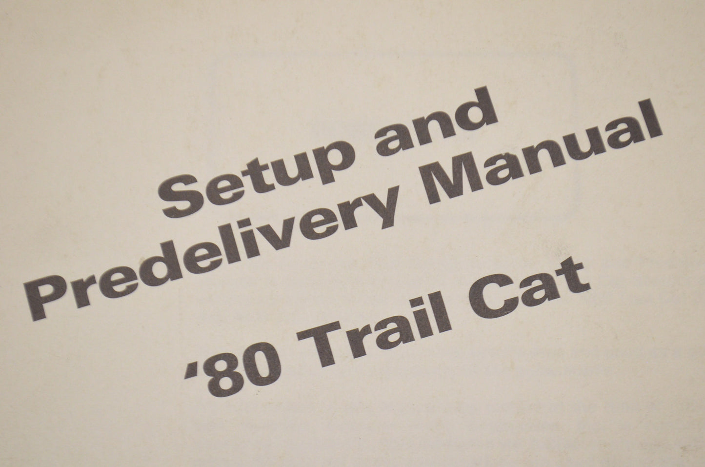 OEM Arctic Cat 0185-163 Setup & Predelivery Manual 80 Trail Cat