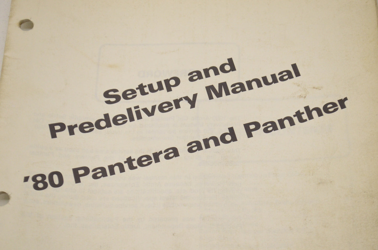 OEM Arctic Cat 0185-164 Setup & Predelivery Manual 80 Pantera & Panther