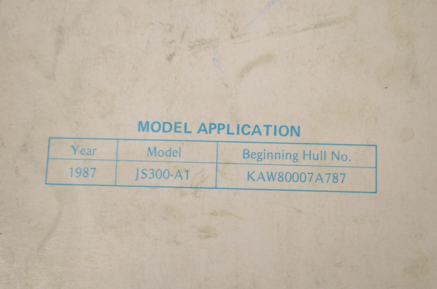 OEM Kawasaki 99924-1070-51 Service Manual Supplement JS300A1
