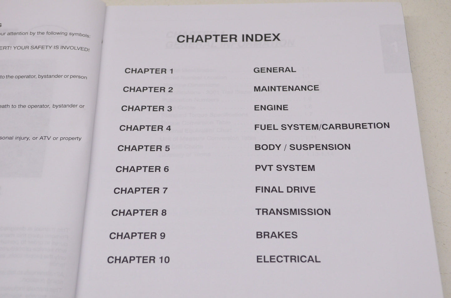 OEM Polaris Service Manual 01 Trail Blazer