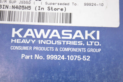 OEM Kawasaki 99924-1075-52 Service Manual Supplement JS550