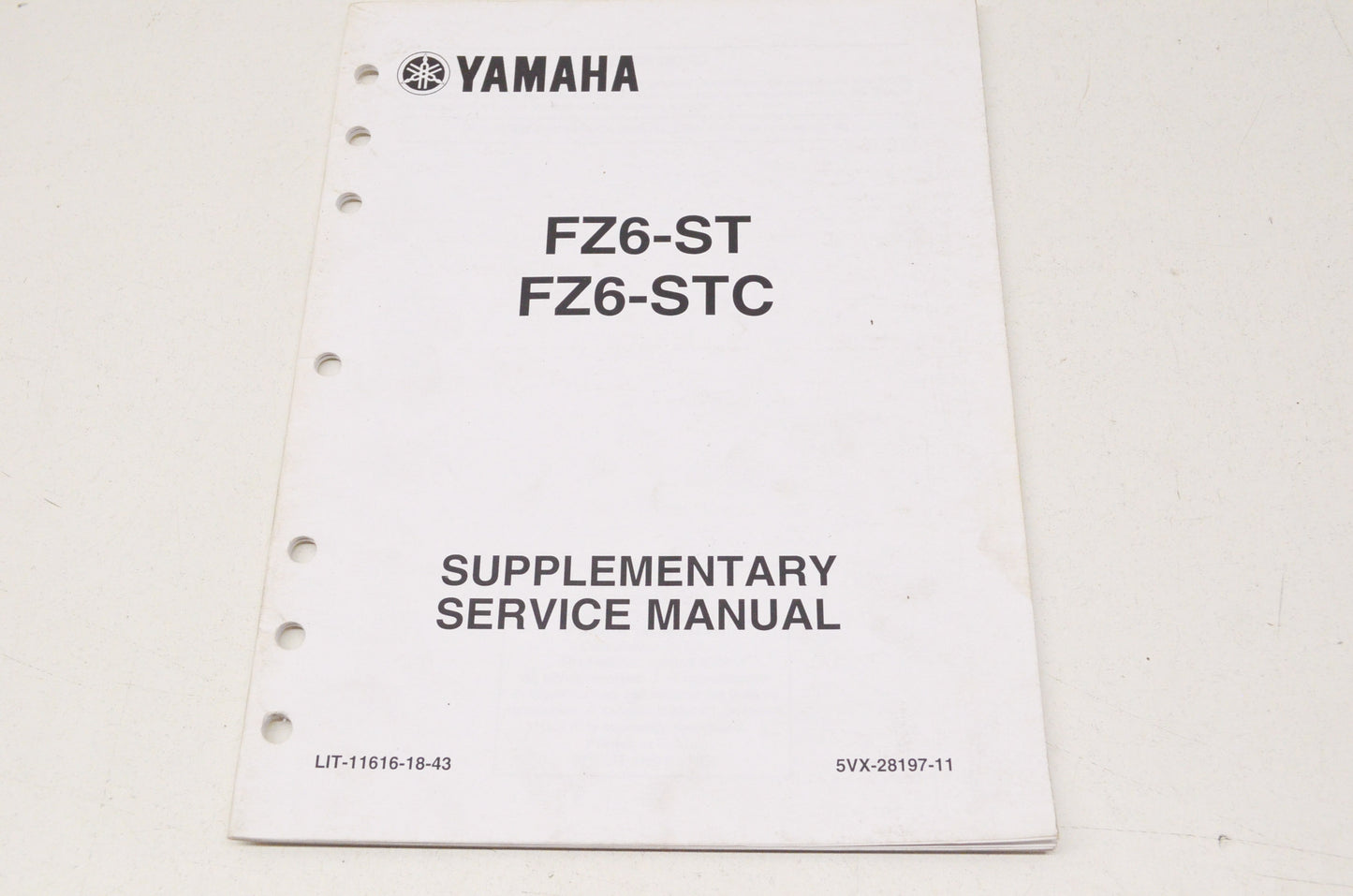OEM Yamaha LIT-11616-18-43 FZ6ST(C) Service Manual Supplement