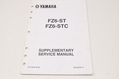 OEM Yamaha LIT-11616-18-43 FZ6ST(C) Service Manual Supplement