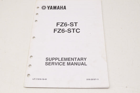OEM Yamaha LIT-11616-18-43 FZ6ST(C) Service Manual Supplement