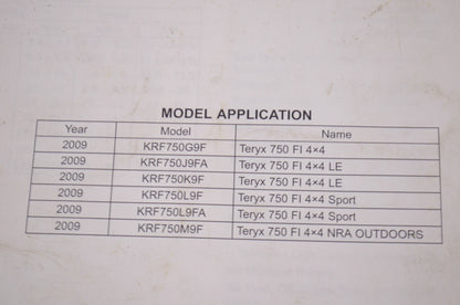 OEM Kawasaki 99931-1509-01 Assembly & Preparation Manual KRF750G/J/K/L/M