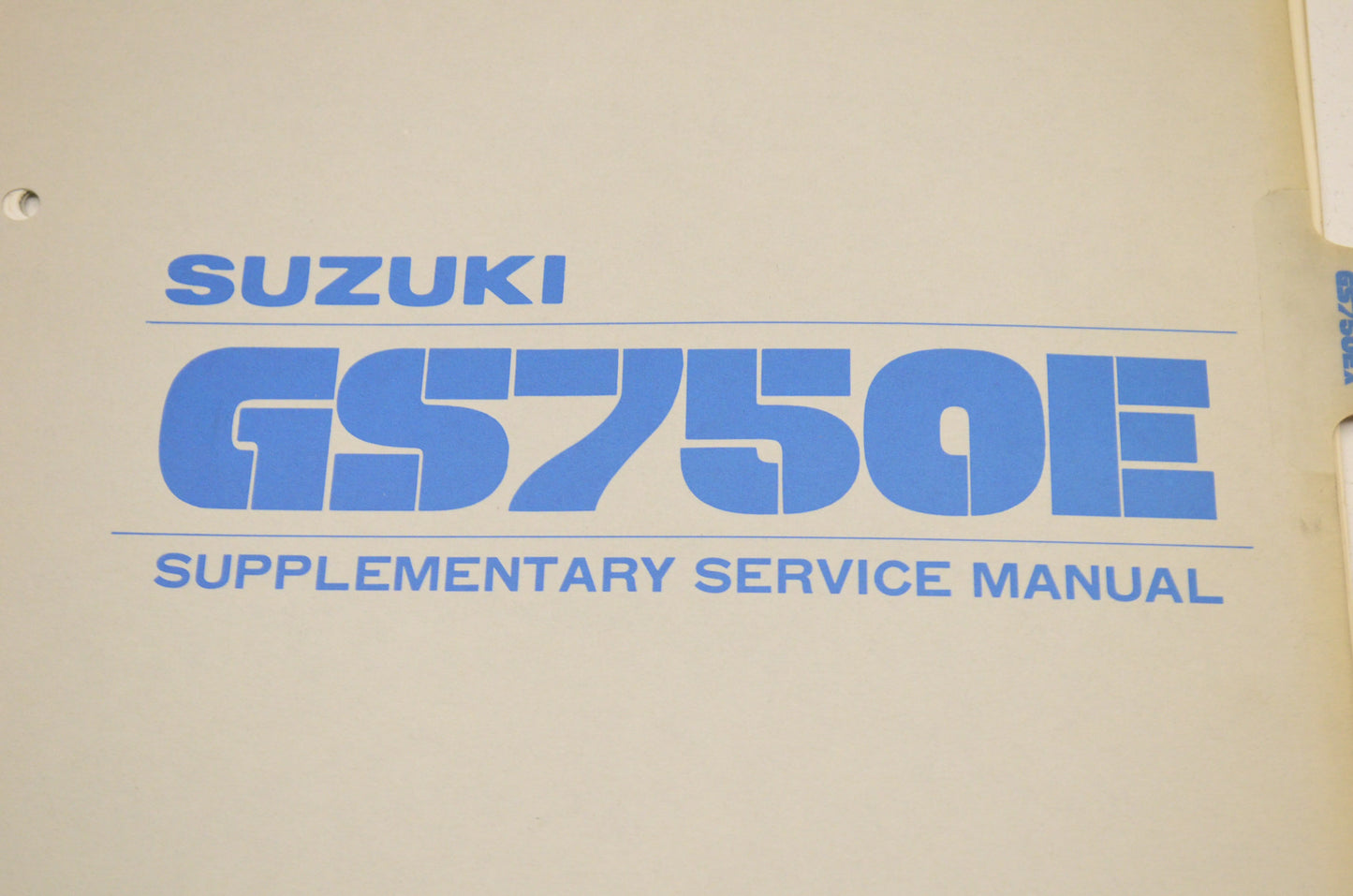 OEM Suzuki 99000-85801-2E3 GS750E Supplementary Service Manual GS750E