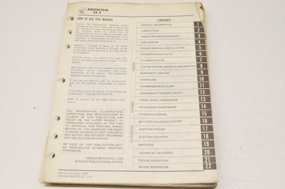 OEM Honda Shop Manual 79-80 CBX