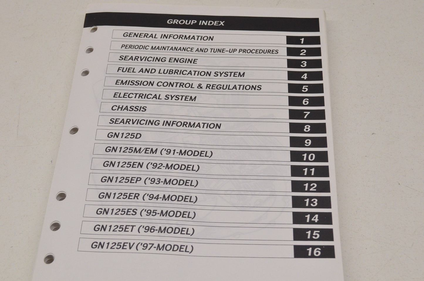 OEM Suzuki 99500-31007-03E Service Manual GN125 1982-98