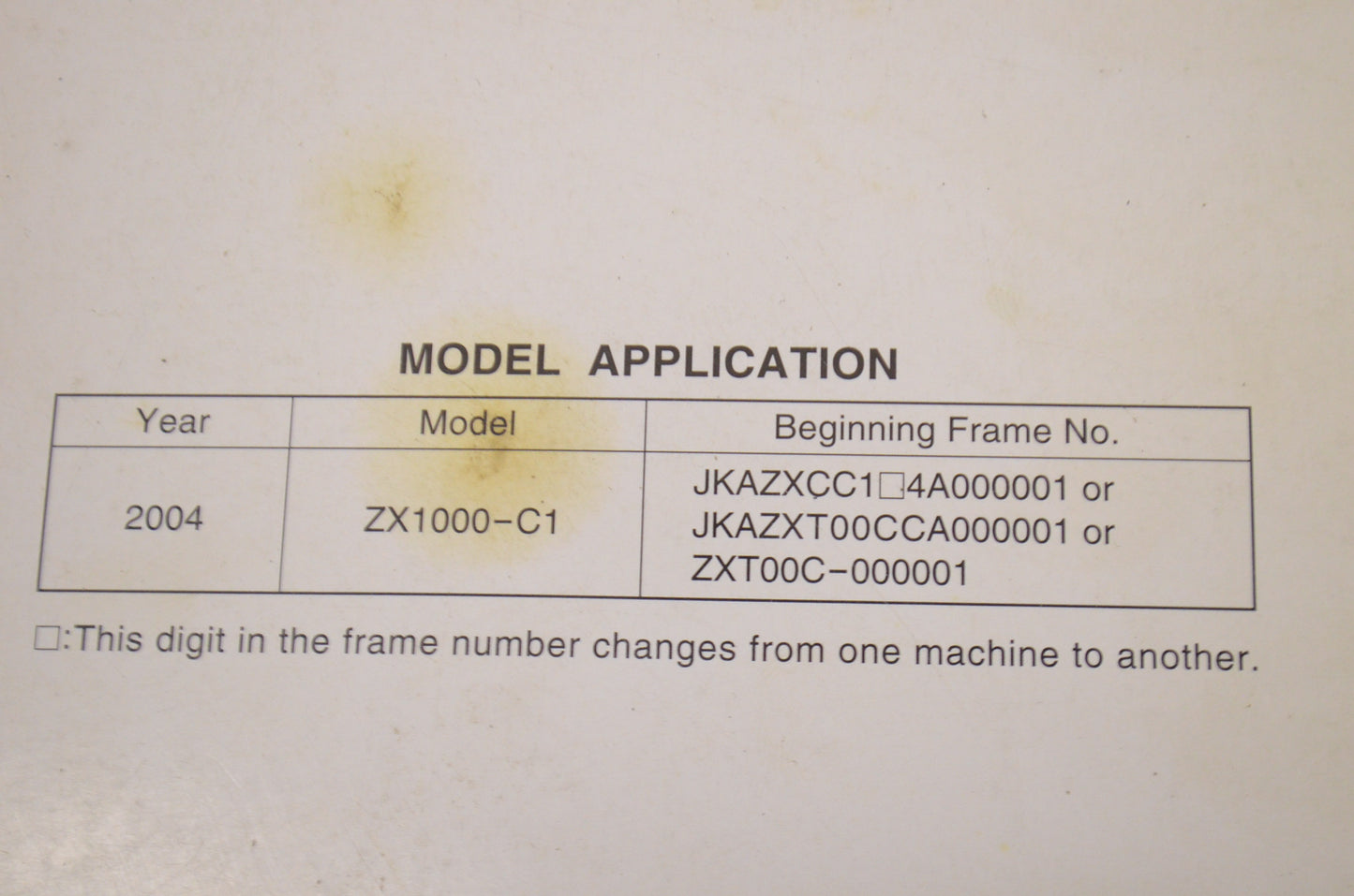 OEM Kawasaki 99924-1322-01 Service Manual ZX1000C