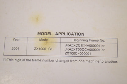 OEM Kawasaki 99924-1322-01 Service Manual ZX1000C