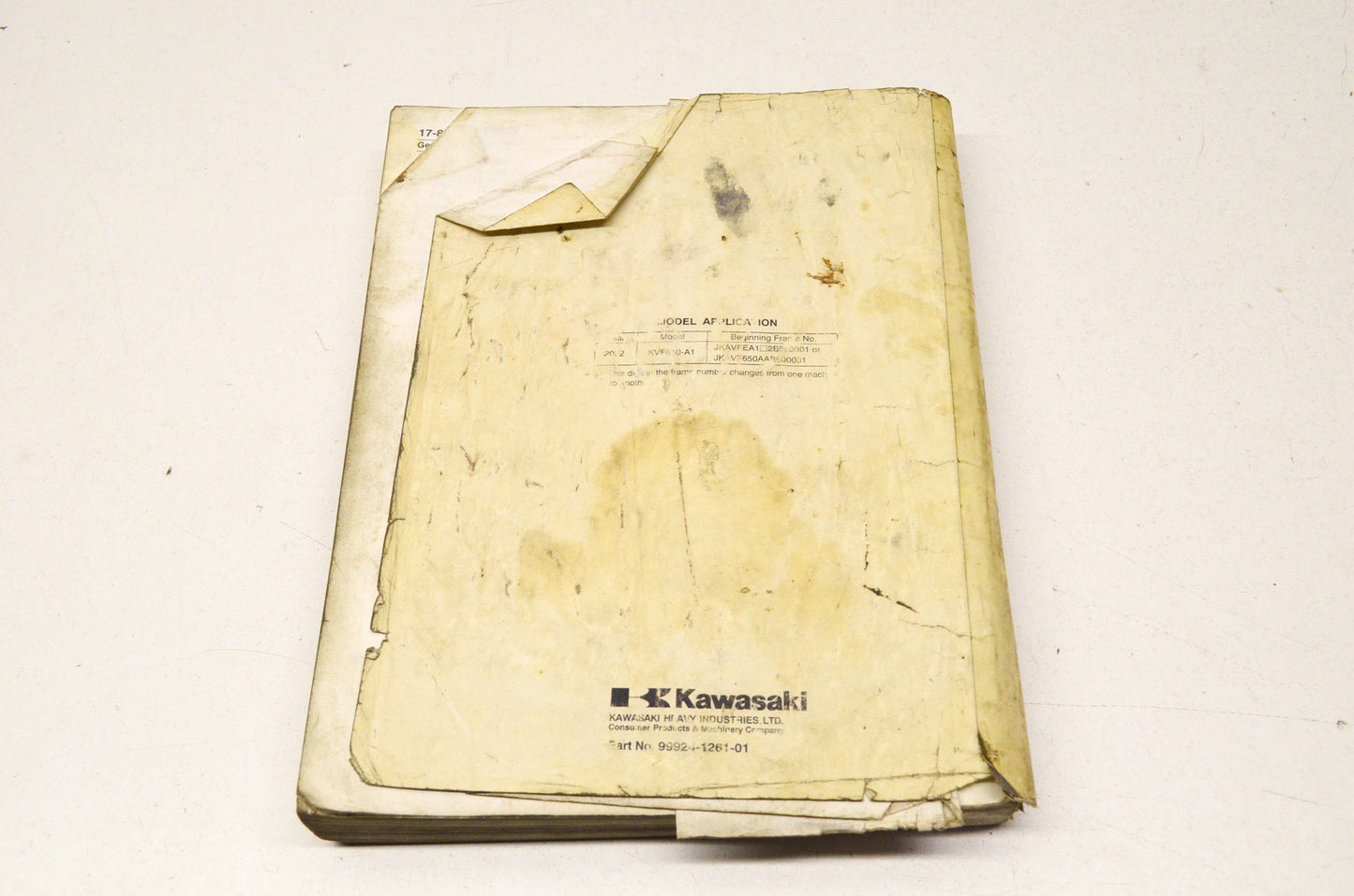 OEM Kawasaki 99924-1261-01 Service Manual KVF650A/B