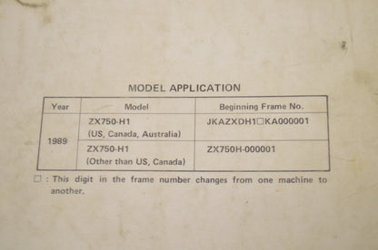 OEM Kawasaki 99924-1112-01 Service Manual ZX750H1