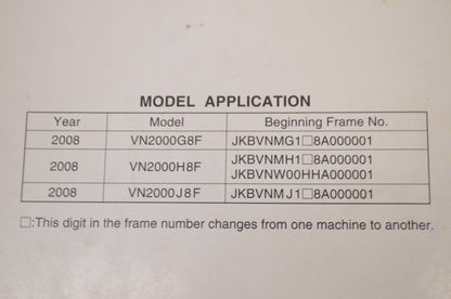 OEM Kawasaki 99924-1387-01 Service Manual VN2000J