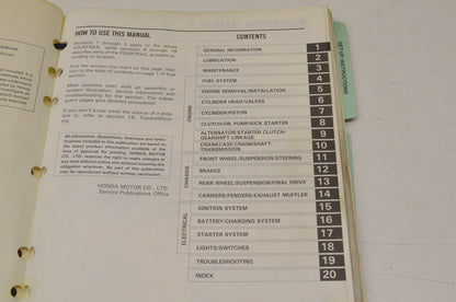 OEM Honda Service Manual 85-87 TRX 250 Fourtrax 250