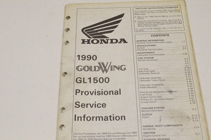 OEM Honda 17008909, MSV 4838 (8909) Provisional Service Information 90 Goldwing GL1500