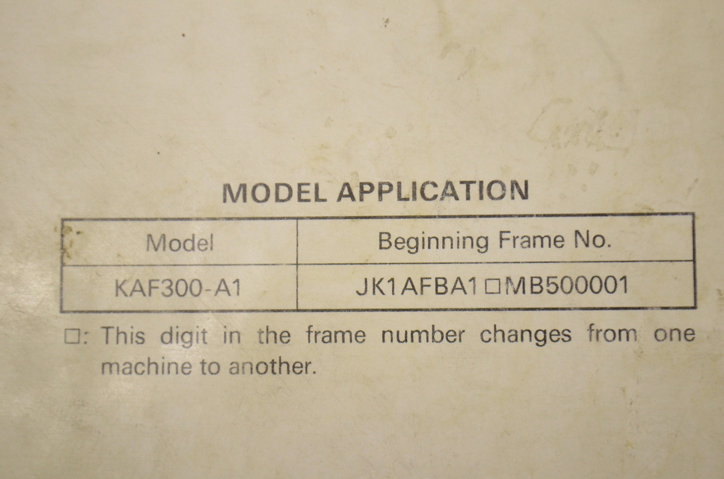 OEM Kawasaki 99924-1146-01 Service Manual KAF300A/B/C/D