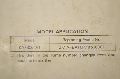 OEM Kawasaki 99924-1146-01 Service Manual KAF300A/B/C/D