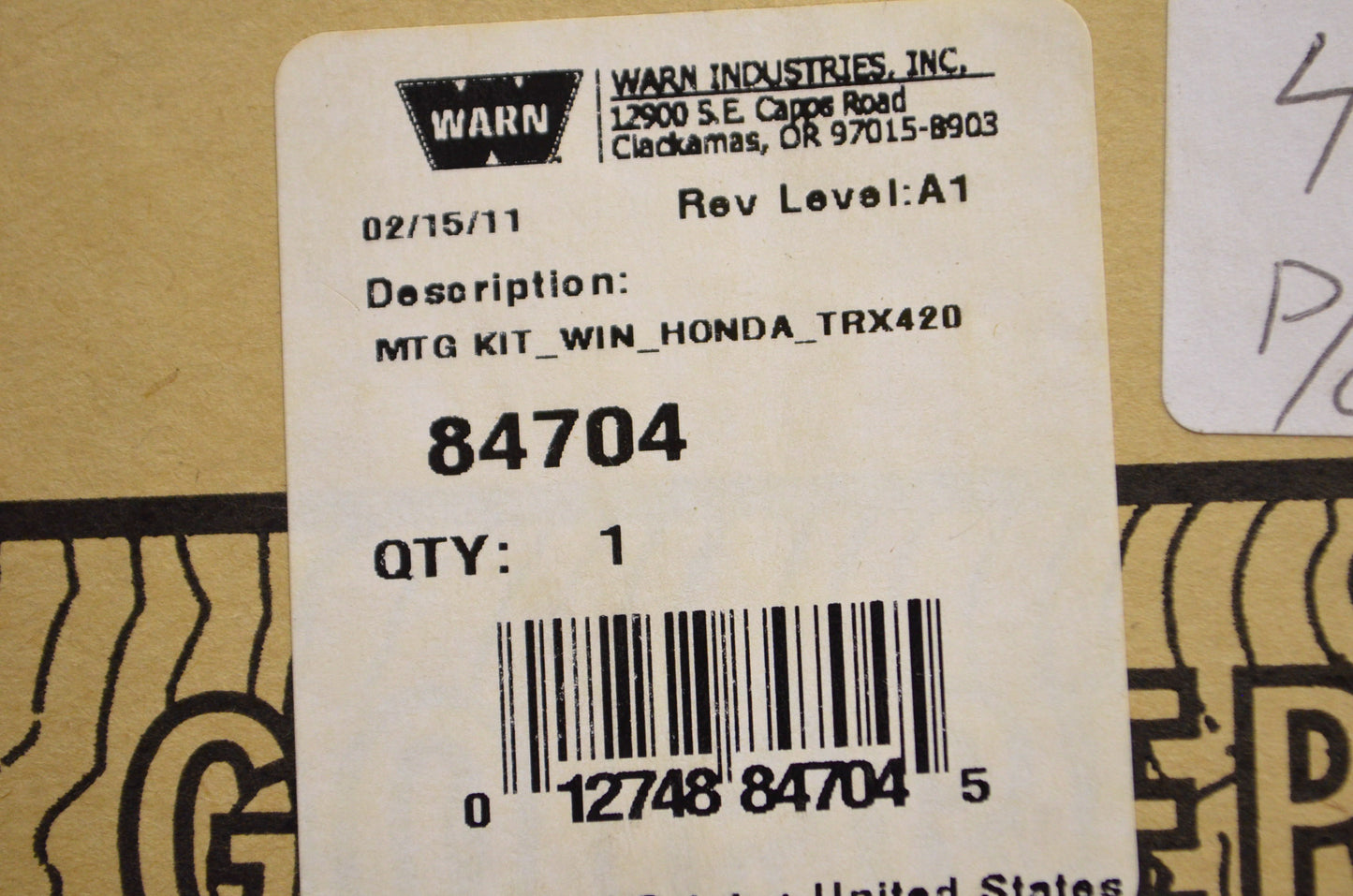 Winch Mounting Kit Honda TRX420 NOS