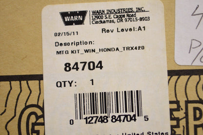 Winch Mounting Kit Honda TRX420 NOS